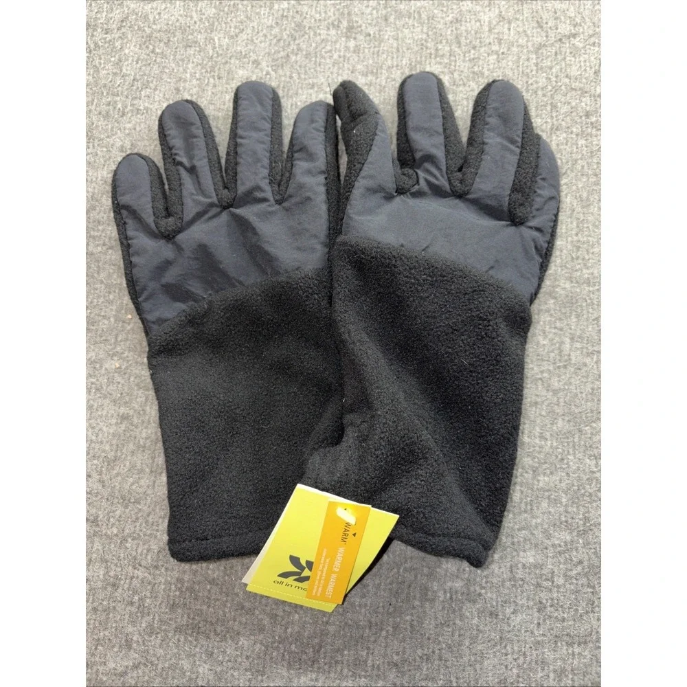 All In Motion Men's Black Gloves Size M/L Warm Touchscreen Compatible